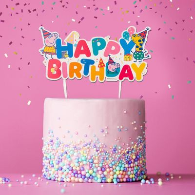 DEKORA Cake Peppa Pig Happy Birthday Cake Topper 17 cm