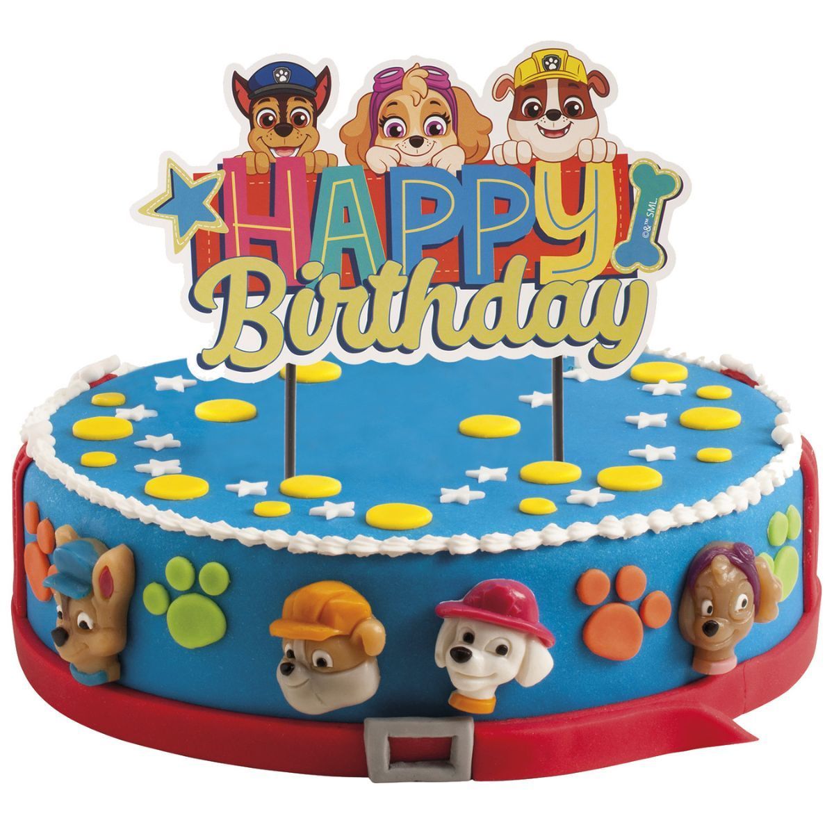 DEKORA Cake Paw Patrol Happy Birthday Cake Topper 17 cm-Τόπερ Paw Patrol