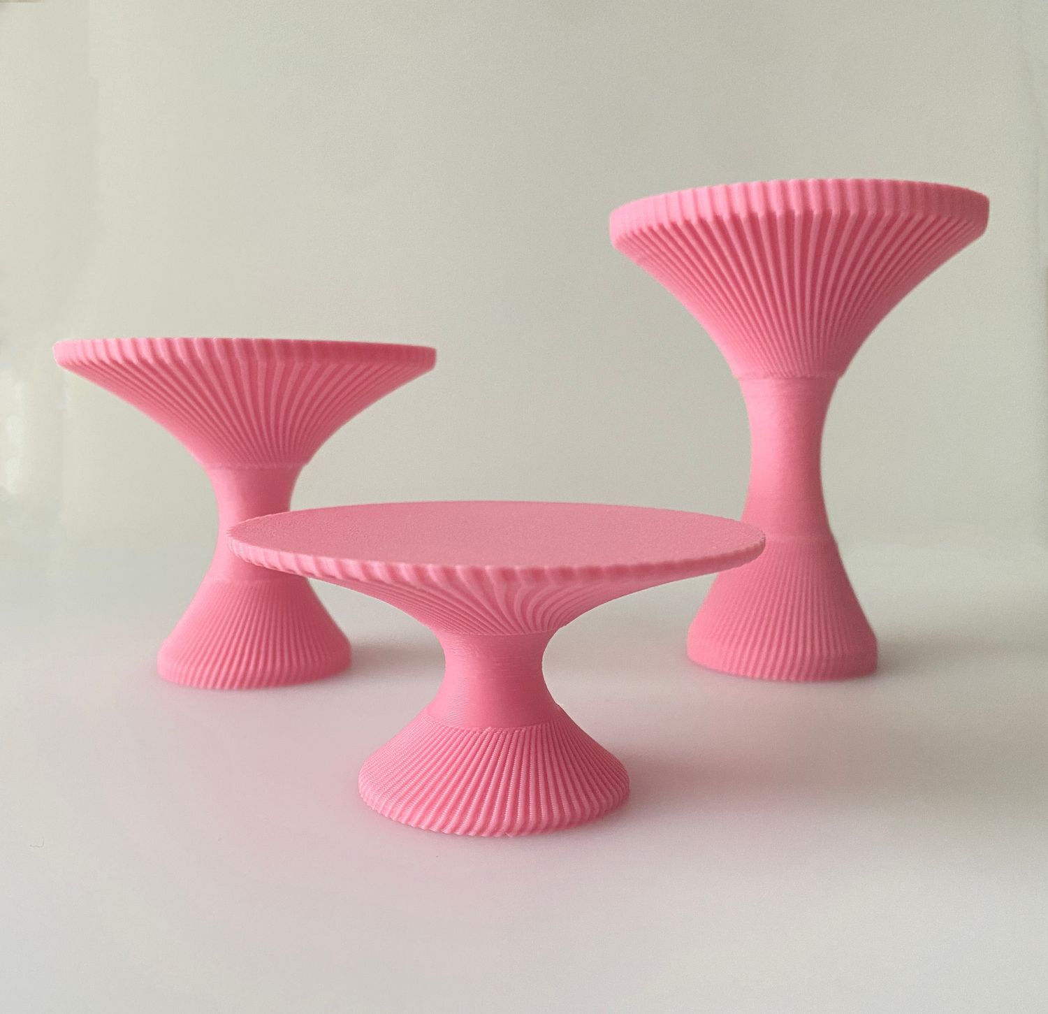 CBS Mini Cupcake Stands  - Σετ 3 Μικρές Βάσεις Για Cupcakes -ΡΟΖ