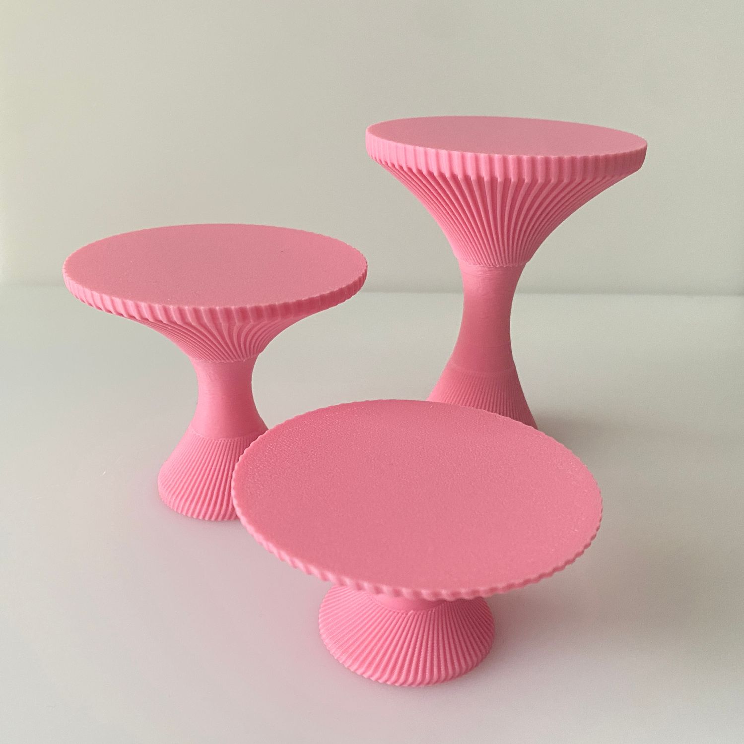 CBS Mini Cupcake Stands  - Σετ 3 Μικρές Βάσεις Για Cupcakes -ΡΟΖ