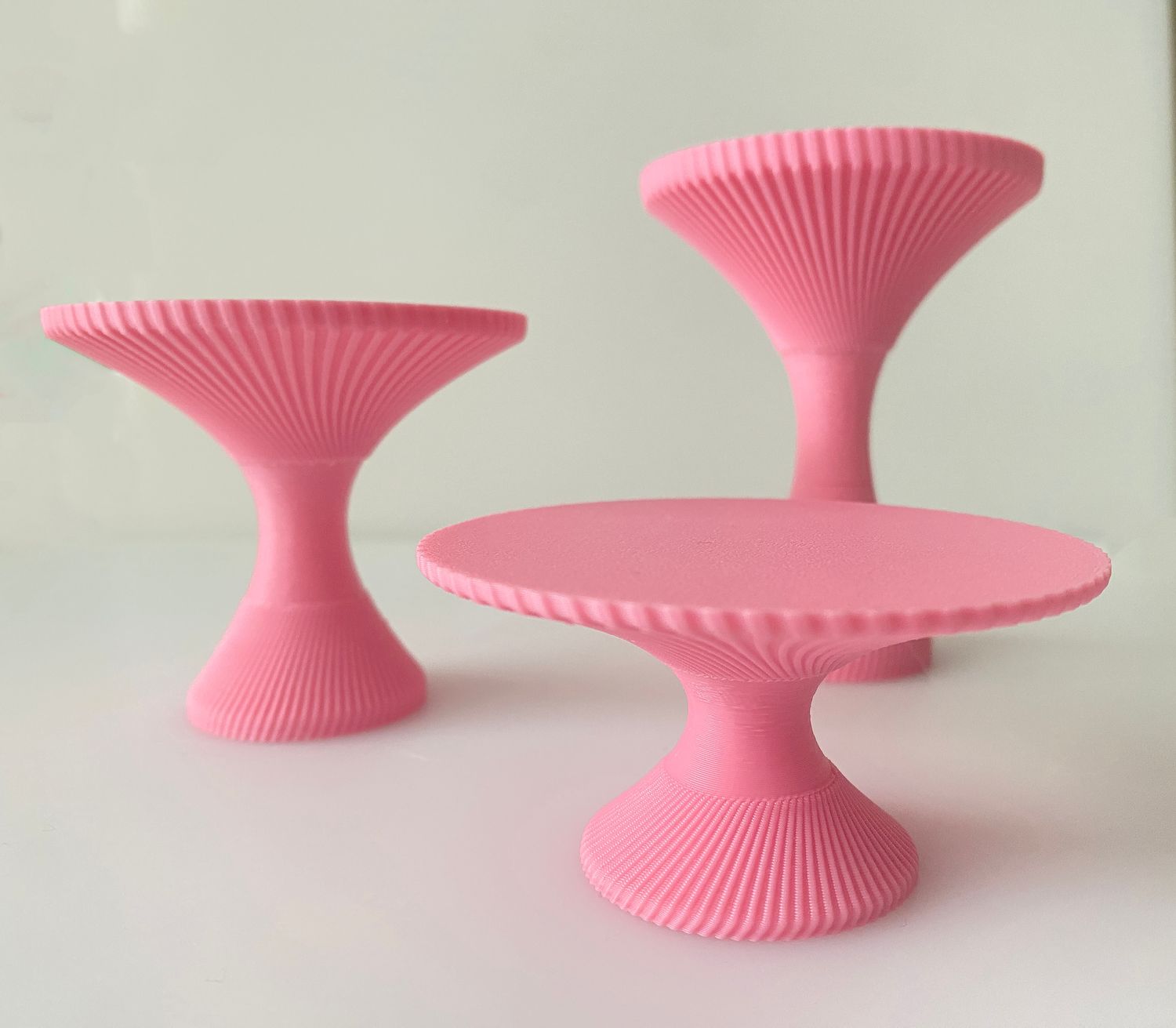 CBS Mini Cupcake Stands  - Σετ 3 Μικρές Βάσεις Για Cupcakes -ΡΟΖ