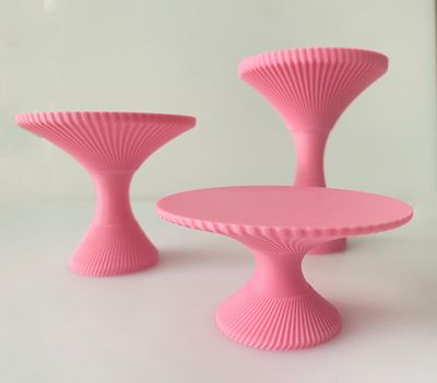 CBS Mini Cupcake Stands  - Σετ 3 Μικρές Βάσεις Για Cupcakes -ΡΟΖ