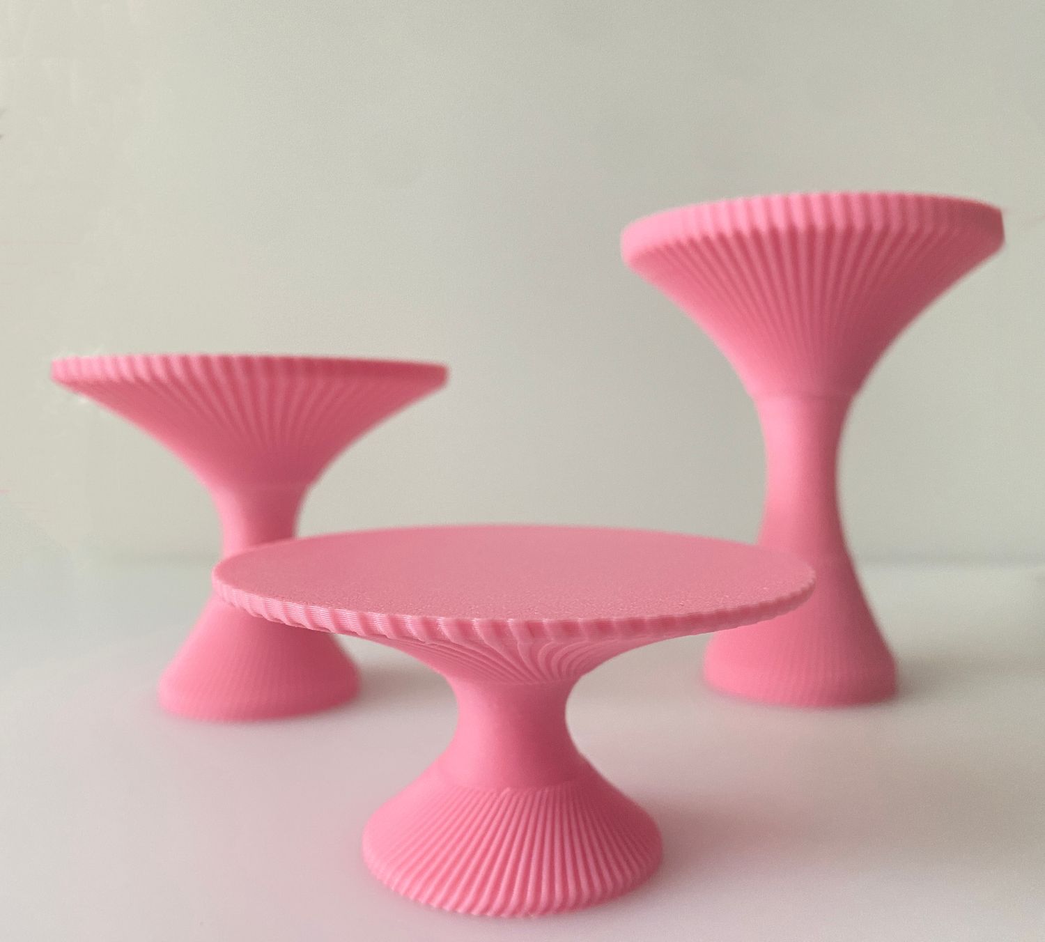CBS Mini Cupcake Stands  - Σετ 3 Μικρές Βάσεις Για Cupcakes -ΡΟΖ