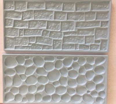 ### Pan Decor Impression Mats Cobblestone &amp; Stone -Σετ 2τεμ Ανάγλυφα Πατάκια Πλακόστρωτο &amp; Πέτρα ∞∞∞