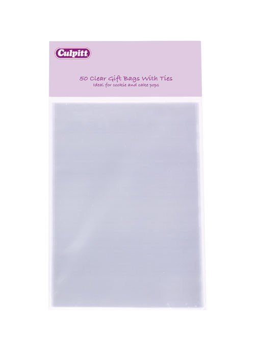 Culpitt Bags -Clear with Ties -MEDIUM - 50τεμ Μεγάλα Διάφανα Σακουλάκια με Σύρμα 12x17εκ