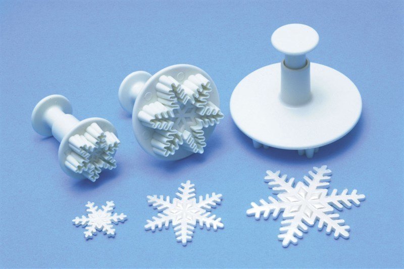 PME Plunger Cutters -Set of 3 -SNOWFLAKES -Σετ 3τεμ κουπ πατ με Εκβολέα Χιονονιφάδες