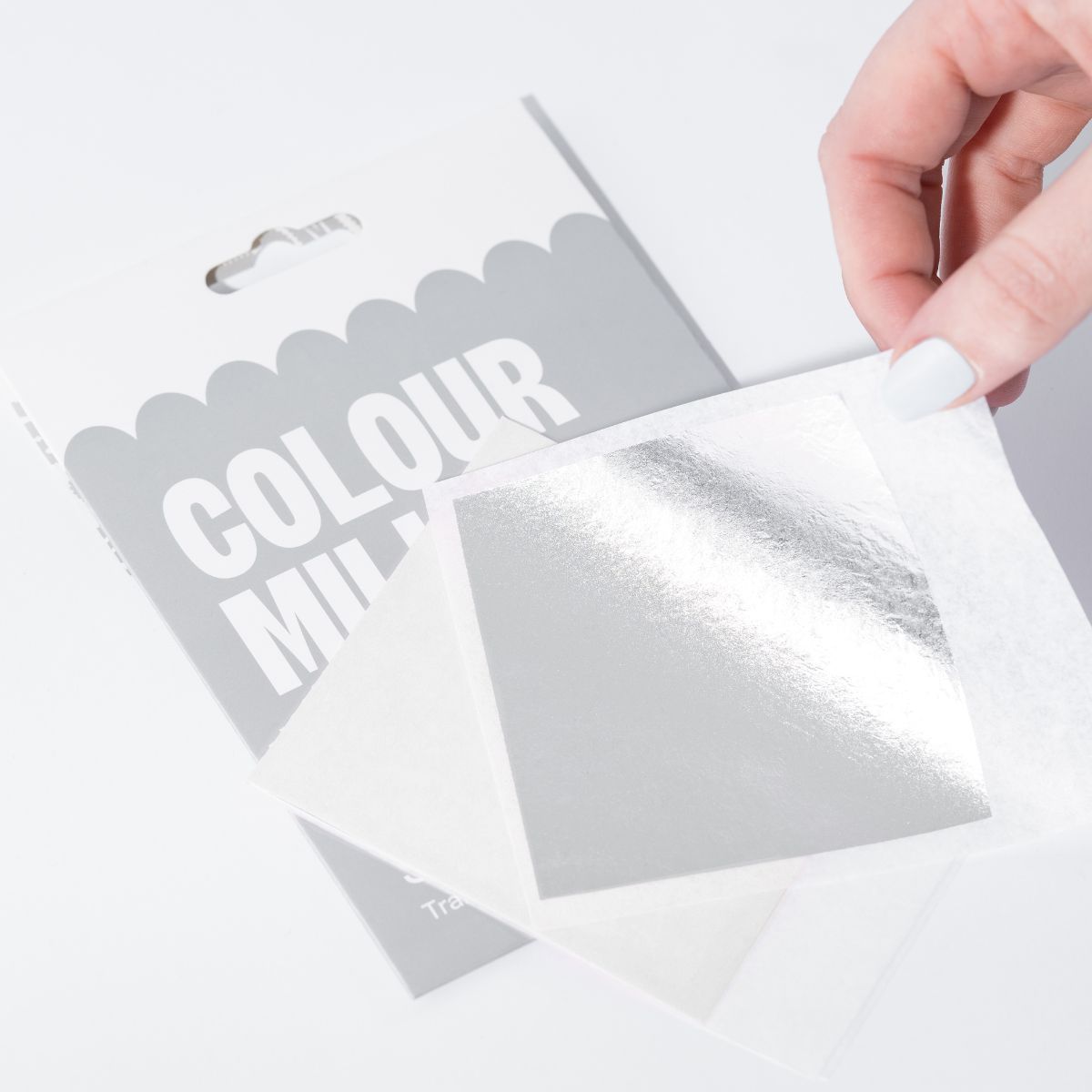 Colour Mill Transfer Leaf -SILVER x5τμχ -Βρώσιμο Ασημένιο φύλλο 8x8εκ