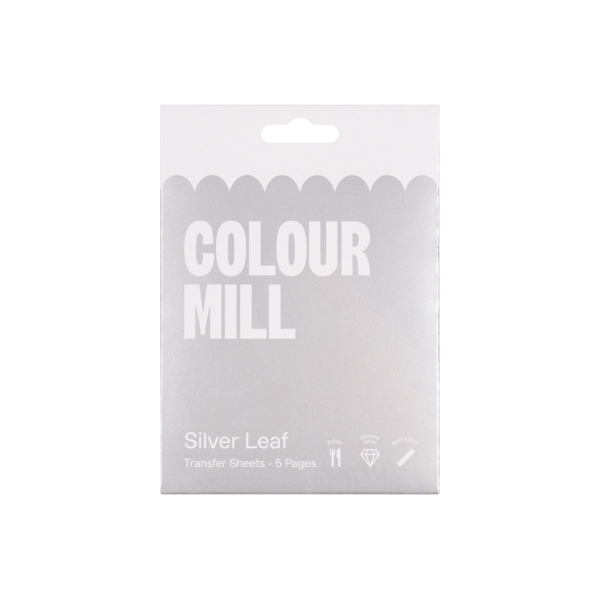 Colour Mill Transfer Leaf -SILVER x5τμχ -Βρώσιμο Ασημένιο φύλλο 8x8εκ