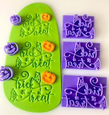 CBS Stamps. Σφραγίδα 'Trick or Treat' &amp; κουπάτ Κολοκύθι. Σχέδιο 1