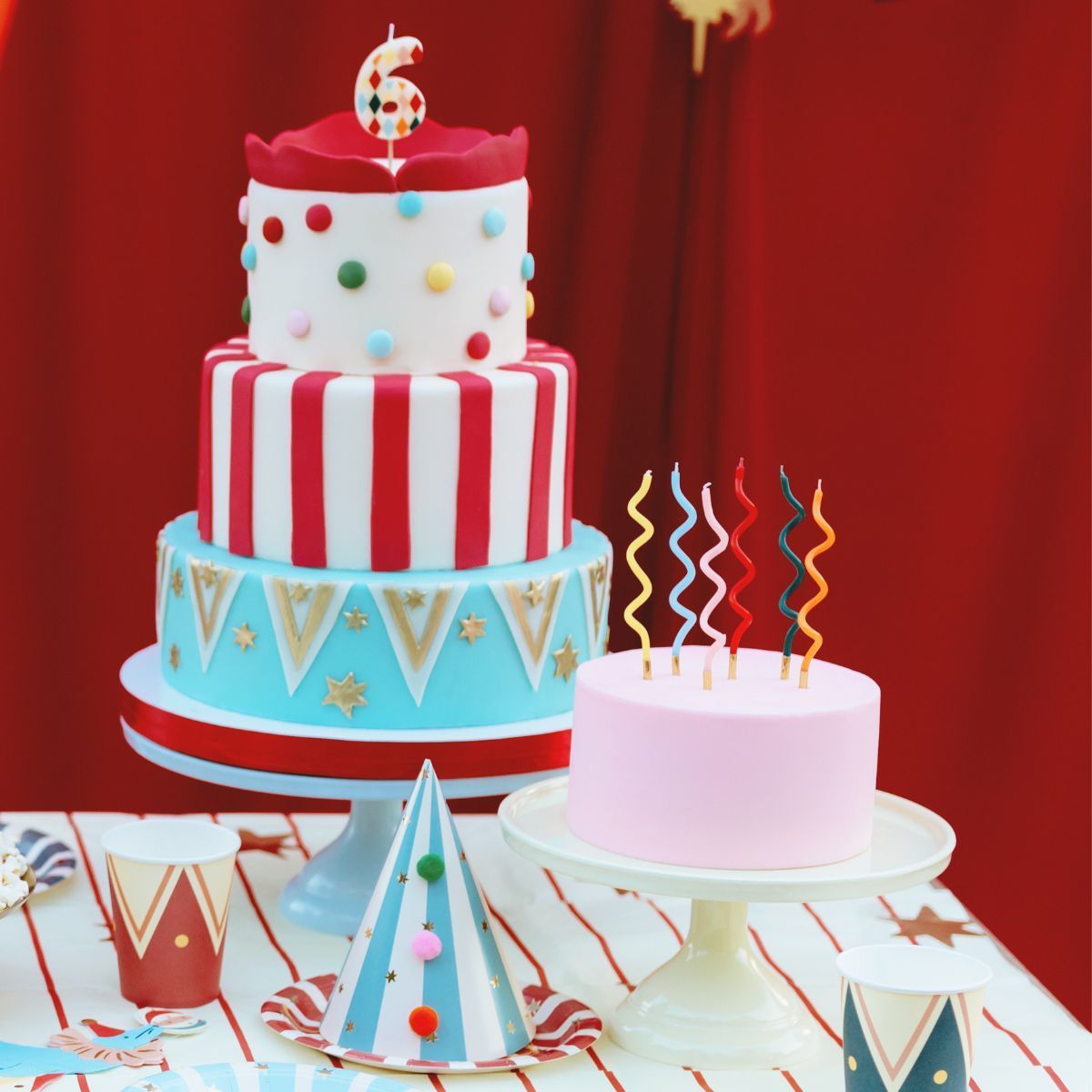 PartyDeco Birthday Candles -CURLY RAINBOW MIX 12 τεμ. - Κεράκια σπιράλ 14εκ