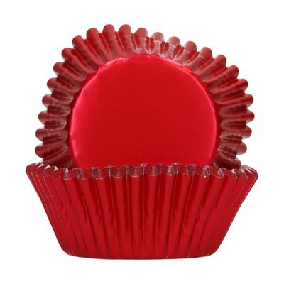 FunCakes Baking Cups - METALLIC RED 48τμχ-Κυπελάκια ψησίματος κόκκινο μεταλλικό