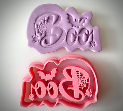 CBS Stamp &amp; Cutter 'BOO' STAMP Κουπάτ &amp; Σφραγίδα 9εκ, 10εκ, 11εκ