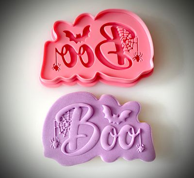 CBS Stamp &amp; Cutter 'BOO' EMBOSS Κουπάτ &amp; Σφραγίδα 9εκ, 10εκ, 11εκ