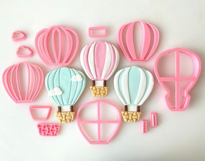 CBS Σετ 12 τμχ κουπάτ HOT AIR BALLOON-Σετ κουπάτ Αερόστατο 10εκ