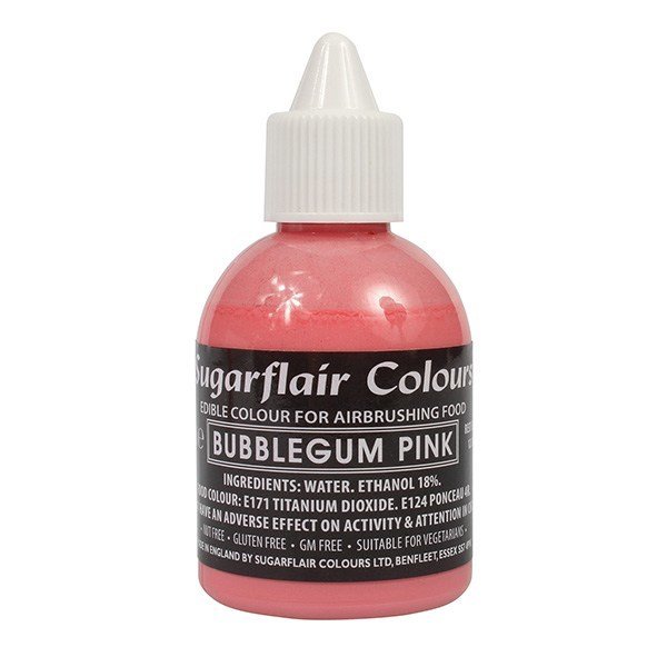 Sugarflair Airbrush Colour -MATT BUBBLEGUM PINK -Χρώμα Αερογράφου Ματ Ροζ Τσιχλόφουσκα 60ml