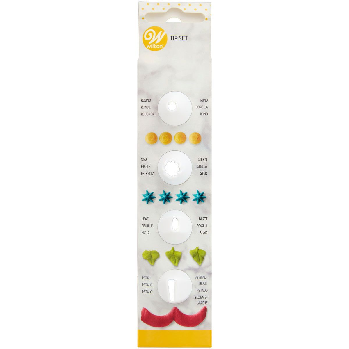 WILTON Nozzles Set of 4 -BASICS -STAR, ROUND, LEAF, PETAL Σετ 4τεμ μύτες κορνέ