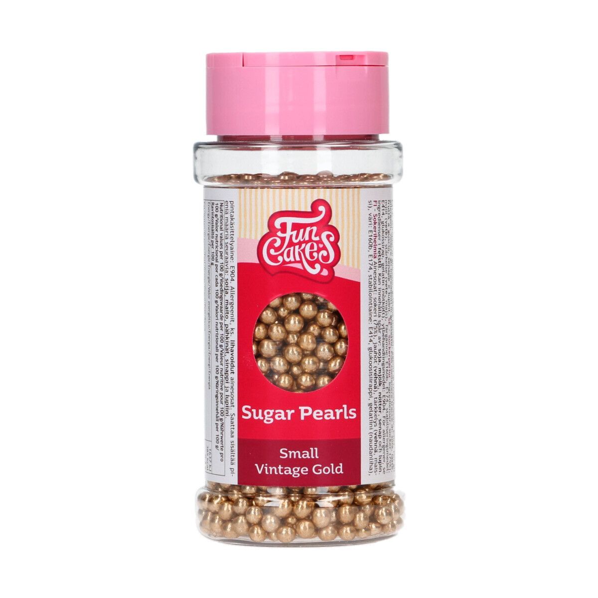 FunCakes Sugar Pearls -4mm VINTAGE GOLD80g - Μείγμα Ζαχαρωτών Χρυσές Μεταλλικές Πέρλες