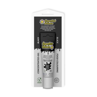 Sugarflair Paste Gel Tube -BLACK -Χρώμα σε τζελ -Μαύρο 25γρ