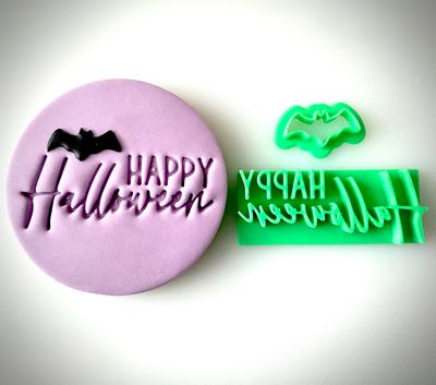 CBS Stamps. Σφραγίδα 'Happy Halloween' &amp; κουπάτ Νυχτερίδα. Σχέδιο 2