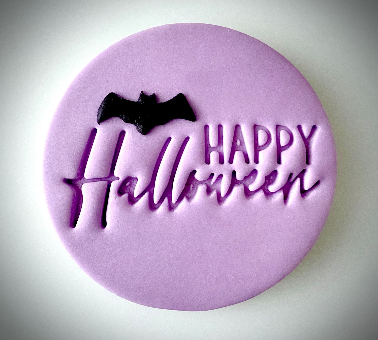 CBS Stamps. Σφραγίδα &#39;Happy Halloween&#39; &amp; κουπάτ Νυχτερίδα. Σχέδιο 2