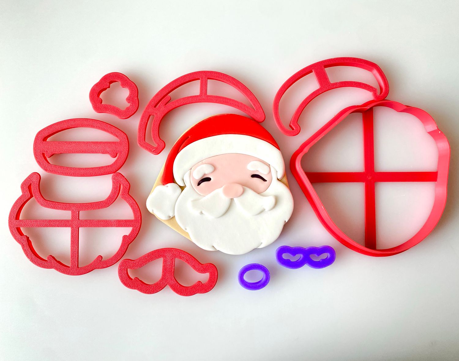 CBS Σετ 9 τμχ κουπάτ SANTA CLAUS HEAD 8εκ, 9εκ, 10εκ -Κουπάτ Πρόσωπο Άγιου Βασίλη