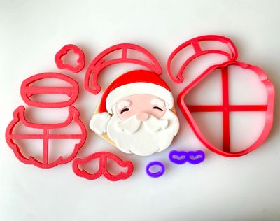 CBS Σετ 9 τμχ κουπάτ SANTA CLAUS HEAD 8εκ, 9εκ, 10εκ -Κουπάτ Πρόσωπο Άγιου Βασίλη