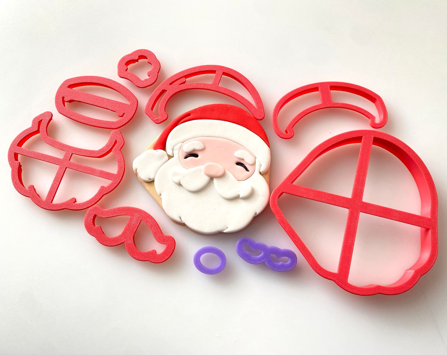 CBS Σετ 9 τμχ κουπάτ SANTA CLAUS HEAD 8εκ, 9εκ, 10εκ -Κουπάτ Πρόσωπο Άγιου Βασίλη