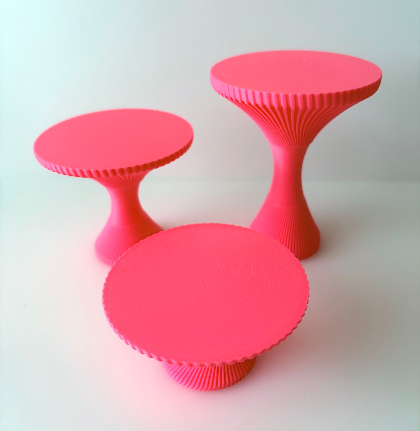 CBS Mini Cupcake Stands  - Σετ 3 Μικρές Βάσεις Για Cupcakes -ΡΟΖ