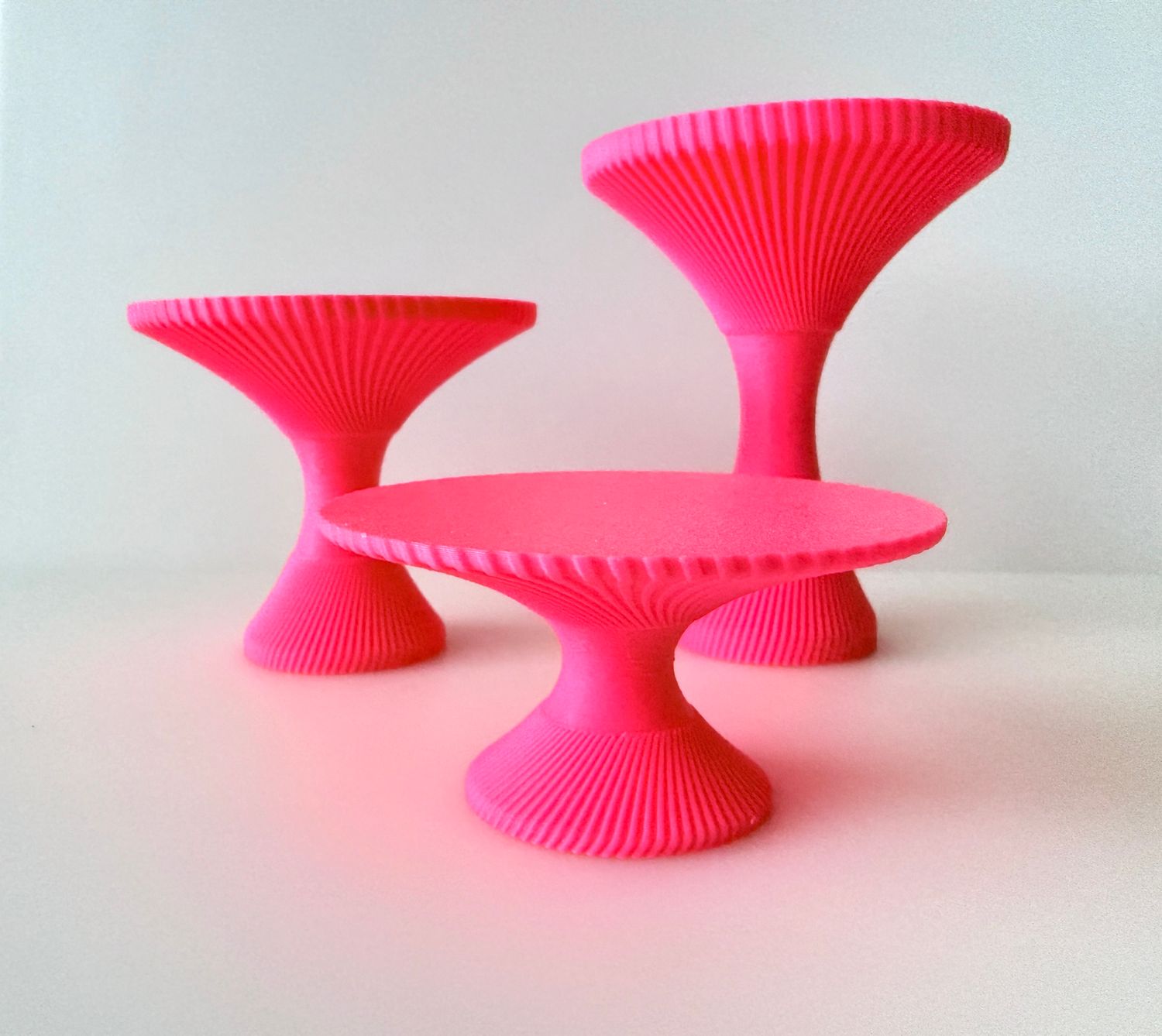 CBS Mini Cupcake Stands  - Σετ 3 Μικρές Βάσεις Για Cupcakes -ΡΟΖ