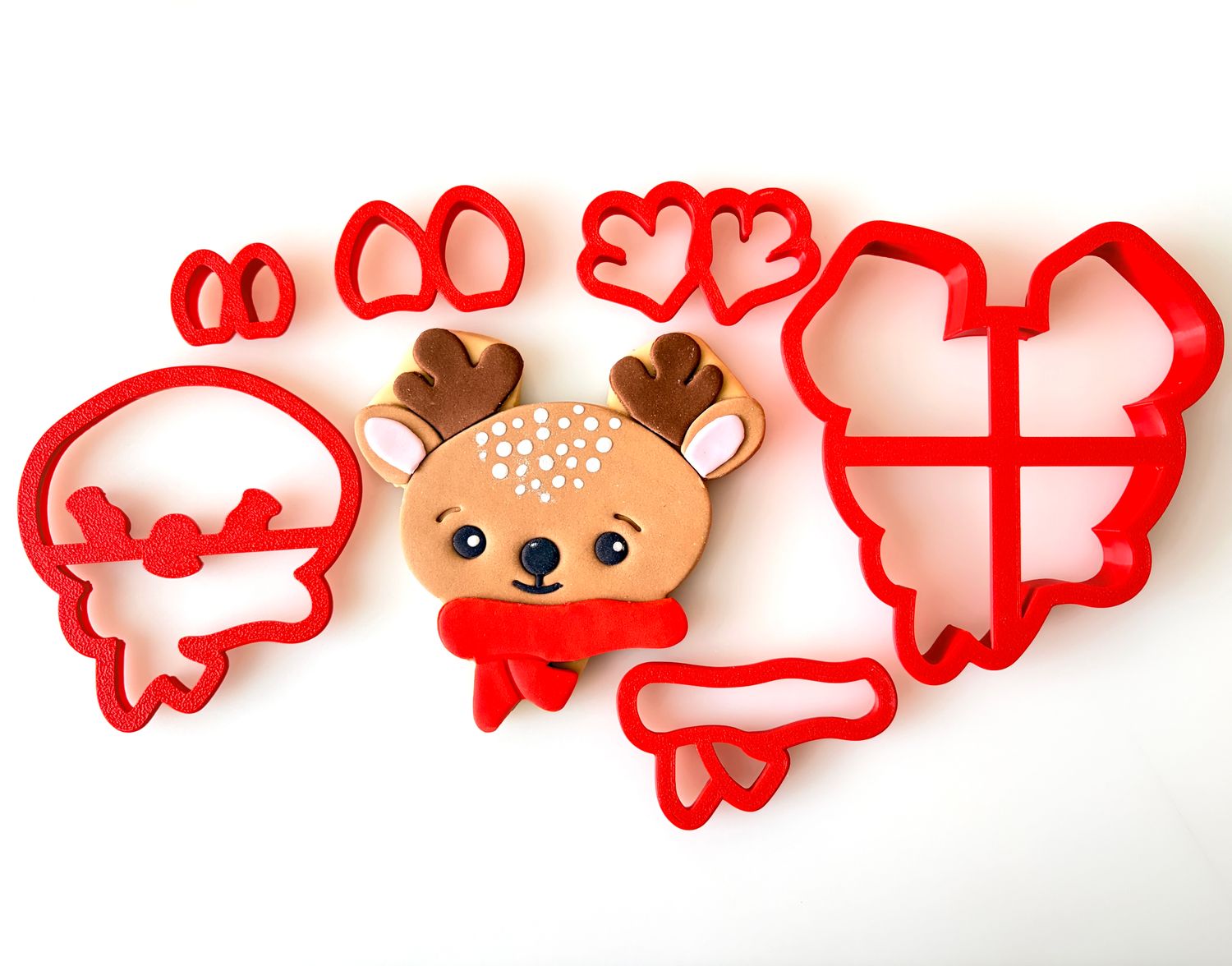 CBS Σετ 6 τμχ κουπάτ REINDEER HEAD 8εκ, 9εκ, 10εκ -Κουπάτ Πρόσωπο Τάρανδου