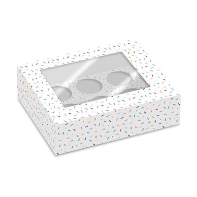 6 Cupcake Box -SPRINKLES-Κουτί για 6 Cupcakes
