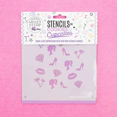 Sweet Stamp Cookie &amp; Cupcake  Stencil Barbie Dollhouse - Στένσιλ Μπάρμπι 5 σχέδια