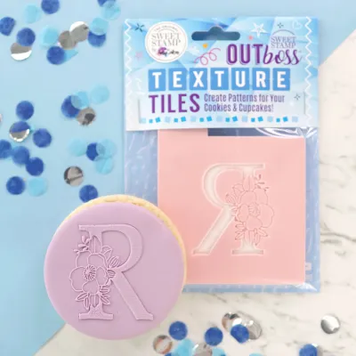 Sweet Stamp -Texture Tile -Monogram Floral -'R' - Σφραγίδα Μονόγραμμα με λουλούδια 'R'-∞∞∞