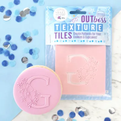 Sweet Stamp -Texture Tile -Monogram Floral -'G' - Σφραγίδα Μονόγραμμα με λουλούδια 'G'-∞∞∞