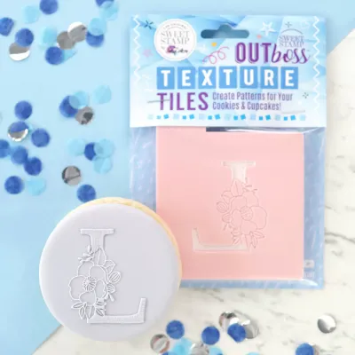 Sweet Stamp -Texture Tile -Monogram Floral -'L' - Σφραγίδα Μονόγραμμα με λουλούδια 'L'-∞∞∞