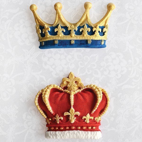Katy Sue Silicone Mould -CROWNS -2 DESIGNS -Καλούπι Σιλικόνης  Στέμμα / κορώνα με 2 Σχέδια