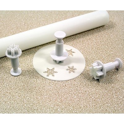 PME Plunger Cutters -Set of 3 -MINI SNOWFLAKES -Σετ 3τεμ κουπ πατ με Εκβολέα Μίνι Χιονονιφάδα