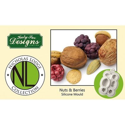 Katy Sue Silicone Mould -NUTS &amp; BERRIES -Καλούπι Σιλικόνης Ξηροί Καρποί &amp; Μούρα