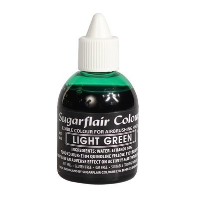 Sugarflair Airbrush Colour -MATT LIGHT GREEN -Χρώμα Αερογράφου Ματ Ανοιχτό Πράσινο 60ml