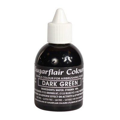 Sugarflair Airbrush Colour -MATT DARK GREEN -Χρώμα Αερογράφου Ματ Σκούρο Πράσινο 60ml