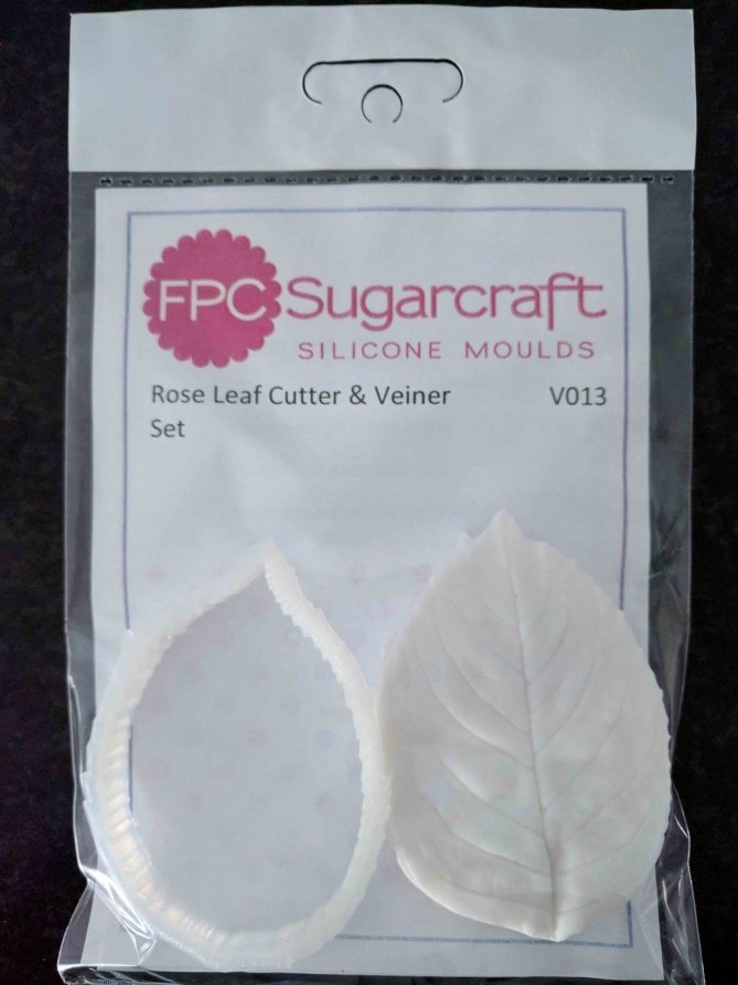 FPC Cutter &amp; Veiner Set -ROSE LEAF -Κουπ πατ και πατάκι  με Ραβδώσεις Φύλλο Τριαντάφυλλου