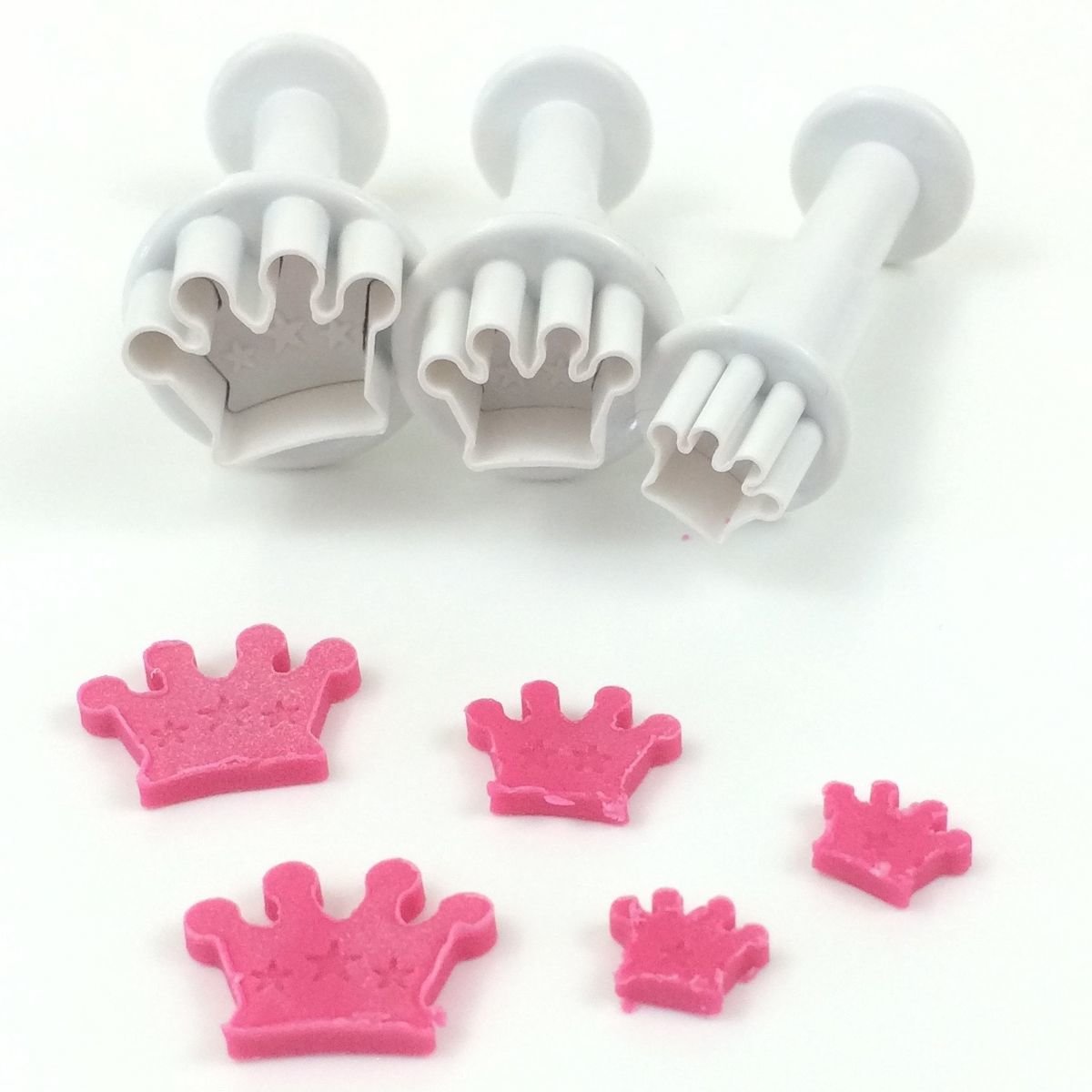 Dekofee Plunger Cutter -MINI CROWNS - Σετ 3τεμ κουπ πατ με Εκβολέα Μίνι Στέμματα / κορώνες