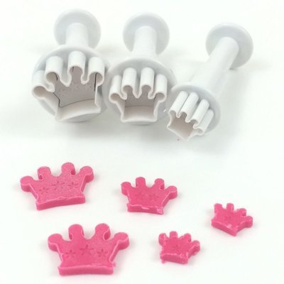 Dekofee Plunger Cutter -MINI CROWNS - Σετ 3τεμ κουπ πατ με Εκβολέα Μίνι Στέμματα / κορώνες
