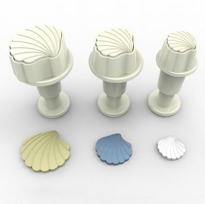 Dekofee Plunger Cutter -MINI SHELLS - Σετ 3τεμ κουπ πατ με Εκβολέα Μίνι Κοχυλάκια