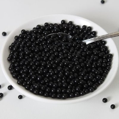 FunCakes Sugar Pearls -4mm SHINY BLACK 80g - Μείγμα Ζαχαρωτών Μαύρες Πέρλες