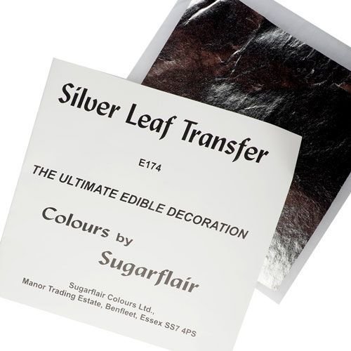 Sugarflair Transfer Leaf -SILVER x1 - Βρώσιμο Ασημένιο φύλλο 8x8εκ