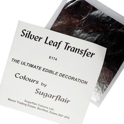 Sugarflair Transfer Leaf -SILVER x1 - Βρώσιμο Ασημένιο φύλλο 8x8εκ Sugarflair Transfer Leaf -SILVER x1 - Βρώσιμο Ασημένιο φύλλο 8x8εκ