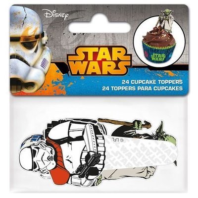 SALE!!! Paper Cupcake Toppers Star Wars -Τόπερ για Κάπκεϊκ Πόλεμος των Άστρων 24τεμ -8.5x3.5εκ