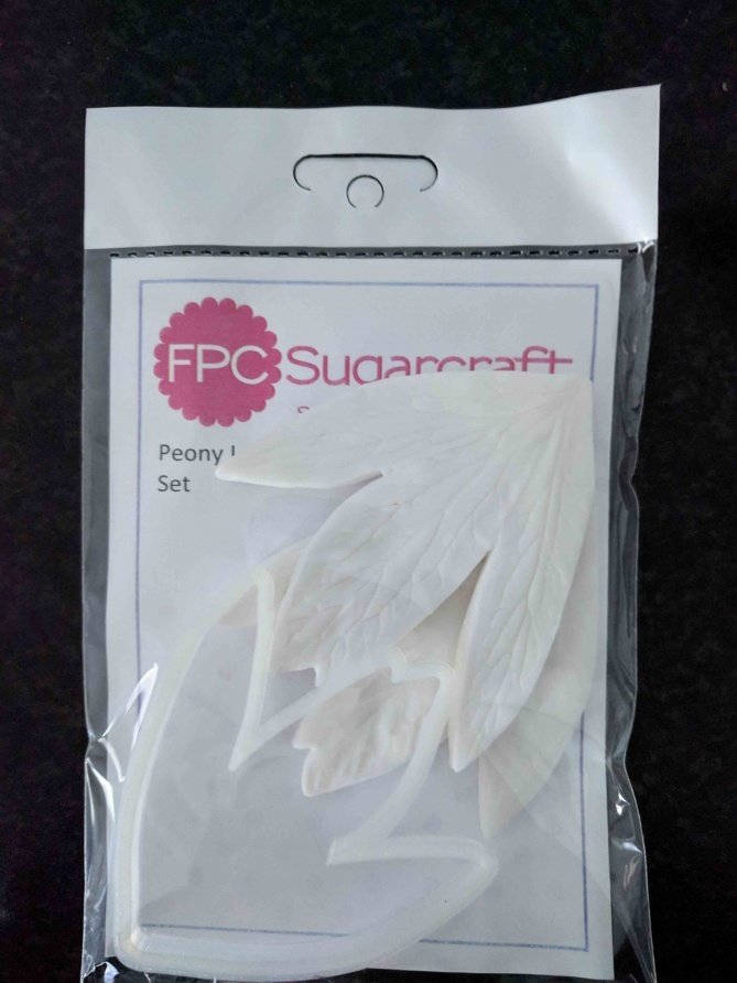 FPC Cutter &amp; Veiner Set -PEONY LEAF - Κουπ πατ και πατάκι με Ραβδώσεις Φύλλο Παιώνιας