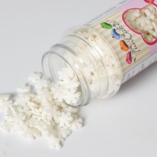 FunCakes Sprinkles -SNOWFLAKES -WHITE -Μείγμα Ζαχαρωτών Λευκές Χιονονιφάδες 50γρ